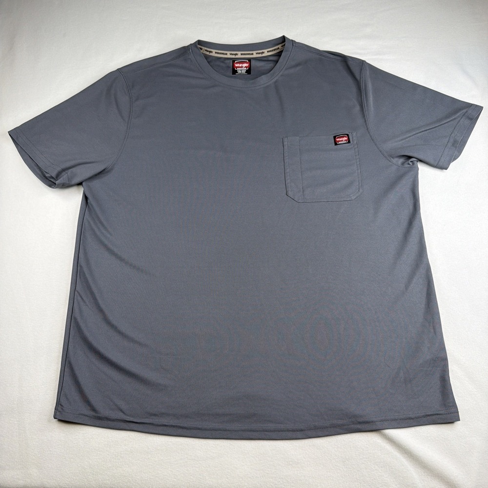 Wrangler Workwear Pocket T Shirt Men's 2XL Gray Short Sleeve Crew Neck Tee
